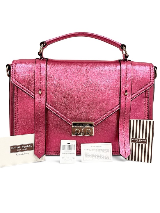 henri bendel Handbags - Henri Bendel Cambria Metallic Lipstick Pink Leather Satchel/Crossbody NWT